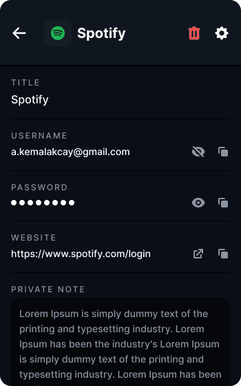 Passwall Password Detail